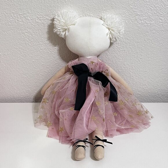 Alimrose Halle Ballerina Doll Fair & Blonde Pom Pom Hair Pink Tulle Dress 18.5" - Picture 12 of 16